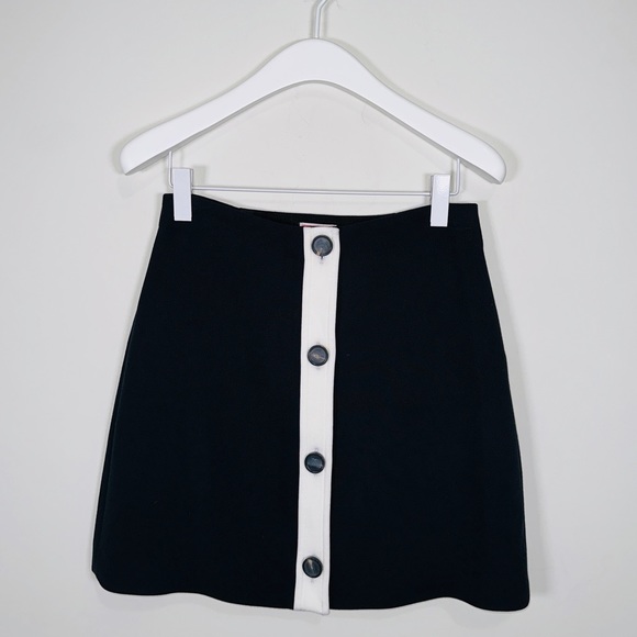 Black & White Button Down Mini Skirt By Kate Spade Size 6 - Picture 4 of 11